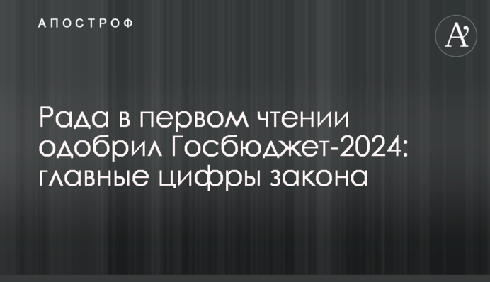 Рада в первом чтении одобрила Госбюджет-2024: главные цифры закона