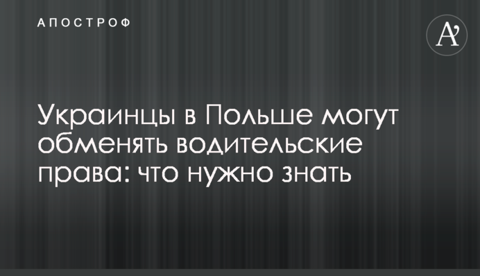 Украинцы в Польше могут обменять водительские права: что нужно знать