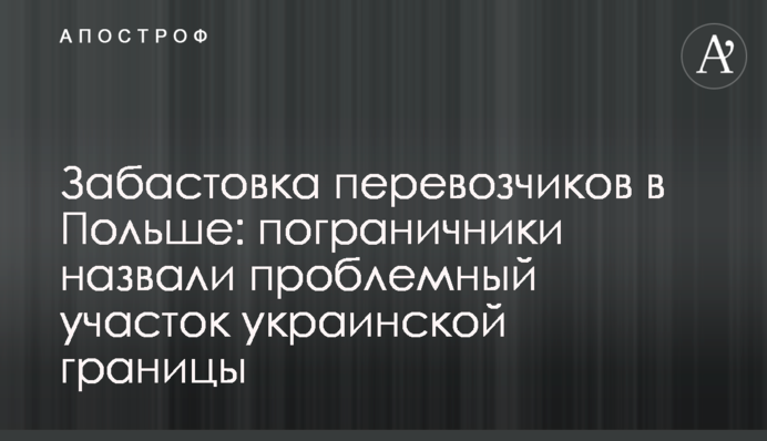 Забастовка перевозчиков в Польше: пограничники назвали проблемный участок украинской границы