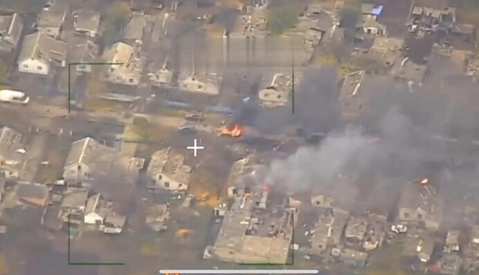 Росіяни все бачили з дрона: в мережі з’явилося відео ворожого удару по бійцях 128-ї бригади