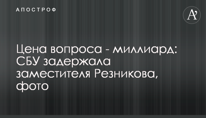 Ціна питання - мільярд: СБУ затримала заступника Резнікова, фото