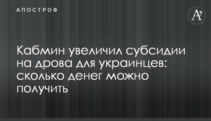 Кабмин увеличил субсидии на дрова для украинцев: сколько денег можно получить