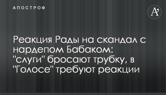 Реакция Рады на скандал с нардепом Бабаком: 
