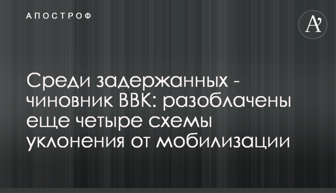 Серед затриманих - посадовець ВЛК: викрито ще чотири схеми ухилення від мобілізації