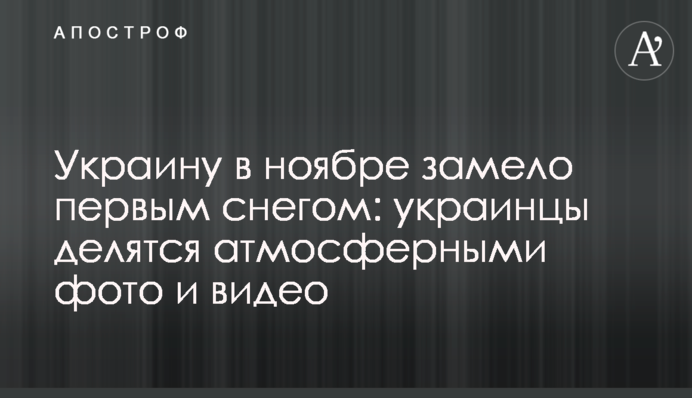 Україну в листопаді замело першим снігом: українці діляться атмосферними фото і відео