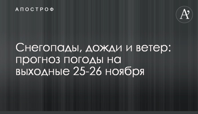Снегопады, дожди и ветер: прогноз погоды на выходные 25-26 ноября