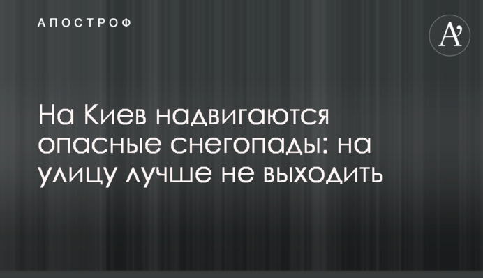 На Киев надвигаются опасные снегопады: на улицу лучше не выходить