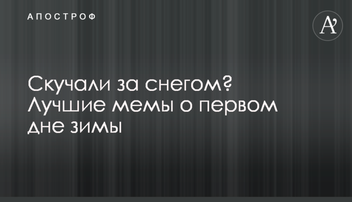 Скучали за снігом? Найкращі меми про перший день зими