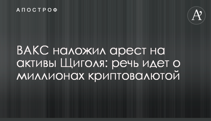 ВАКС наклав арешт на активи Щиголя: йдеться про мільйони криптовалютою