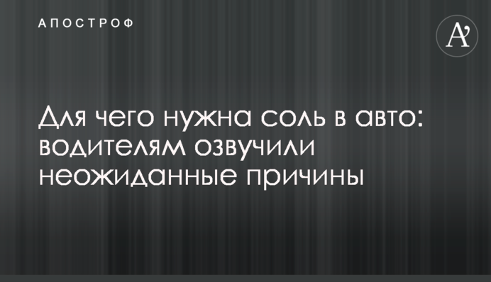 Для чего нужна соль в авто: водителям озвучили неожиданные причины