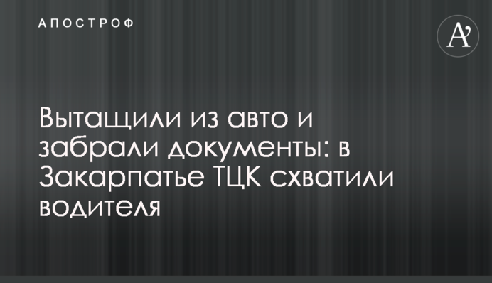 Витягнули з авто і забрали документи: на Закарпатті ТЦК схопили водія