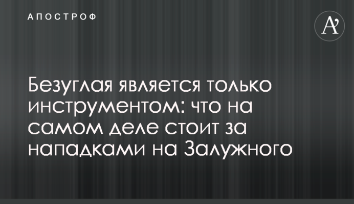 Безуглая является только инструментом: что на самом деле стоит за нападками на Залужного
