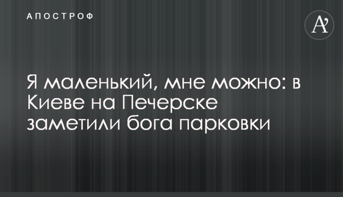 Я маленький, мені можна: у Києві на Печерську помітили бога парковки