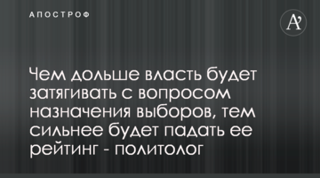Чим довше влада зволікатиме з призначенням виборів, тим більше падатиме її рейтинг - політолог