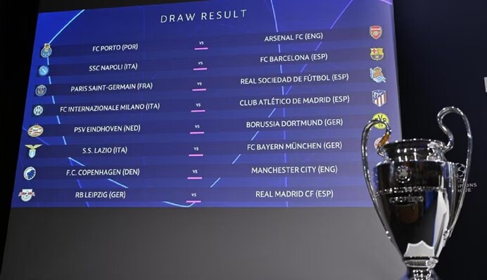 Результати жеребкування 1/8 фіналу Ліги чемпіонів