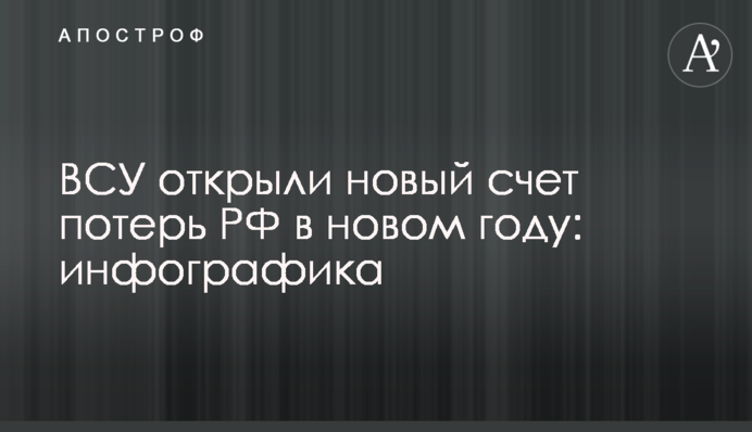 ЗСУ відкрили новий рахунок втрат РФ в новому році: інфографіка