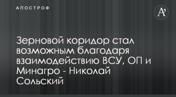 Зерновой коридор стал возможным благодаря взаимодействию ВСУ, ОП и Минагро - Николай Сольский