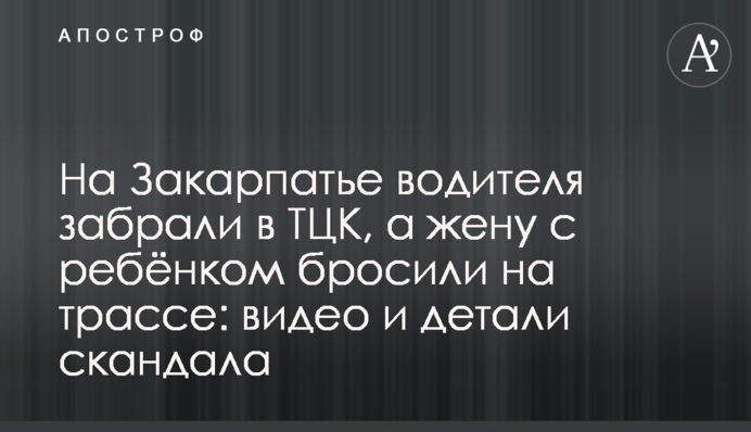 На Закарпатье водителя забрали в ТЦК, а жену с ребёнком бросили на трассе: видео и детали скандала