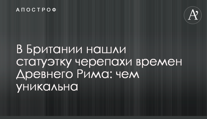 У Британії знайшли статуетку черепахи часів Давнього Риму: чим унікальна