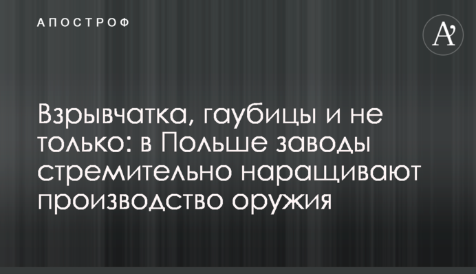 Вибухівка, гаубиці і не тільки: в Польщі заводи стрімко нарощують виробництво зброї