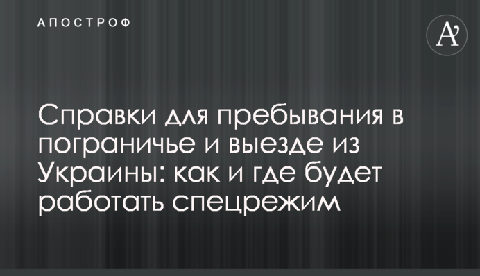 Довідки для перебування в прикордонні та виїзду з України: як і де працюватиме спецрежим