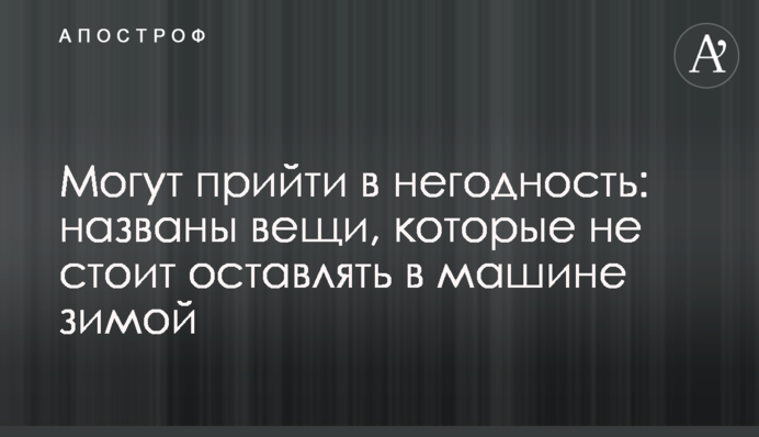 Могут прийти в негодность: названы вещи, которые не стоит оставлять в машине зимой