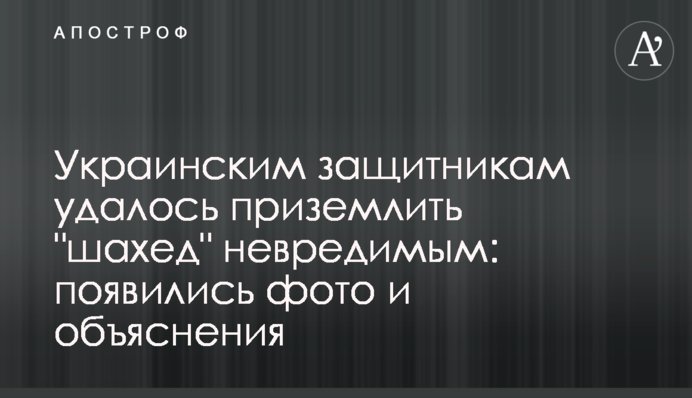 Украинским защитникам удалось приземлить "шахед" невредимым: появились фото и объяснения