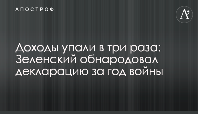 Доходы упали в три раза: Зеленский обнародовал декларацию за год войны