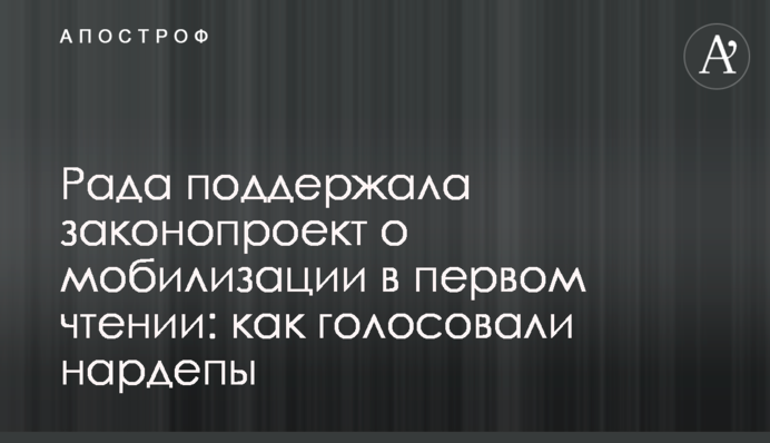 Рада підтримала законопроект про мобілізацію у першому читанні: як голосували нардепи