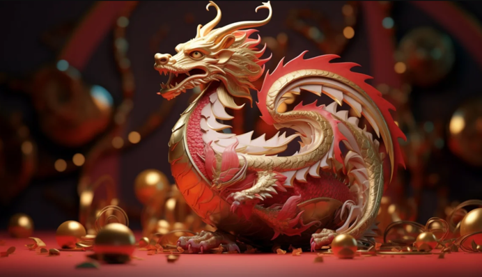 Вітаю з роком Дракона! Розкішні листівки для дорослих та дітей