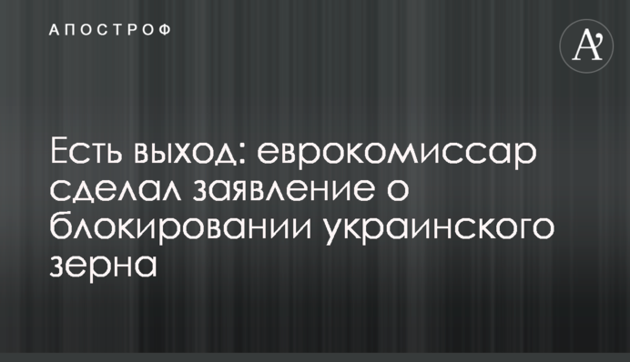 Є вихід: єврокомісар зробив заяву щодо блокування українського зерна