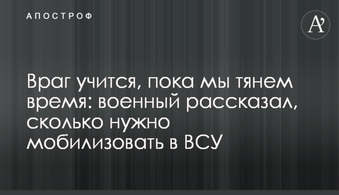 Враг учится, пока мы тянем время: военный рассказал, сколько нужно мобилизовать в ВСУ
