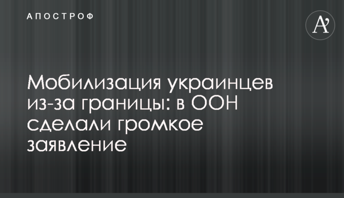 Мобилизация украинцев из-за границы: в ООН сделали громкое заявление