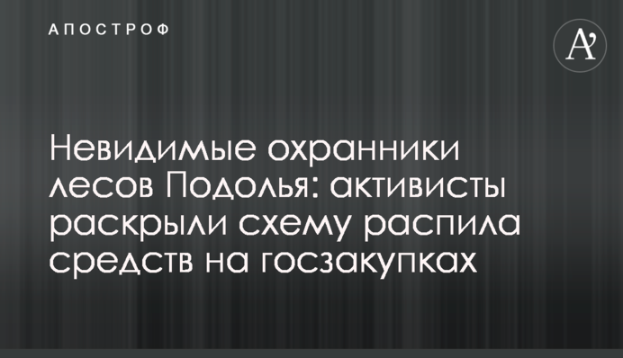 Невидимі охоронці лісів Поділля: активісти розкрили схему розпилу коштів на держзакупівлях