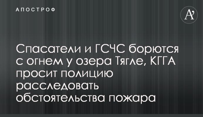 Спасатели и ГСЧС борются с огнем у озера Тягле, КГГА просит полицию расследовать обстоятельства пожара