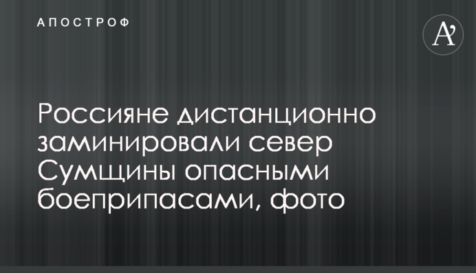 Росіяни дистанційно замінували північ Сумщини небезпечними боєприпасами, фото