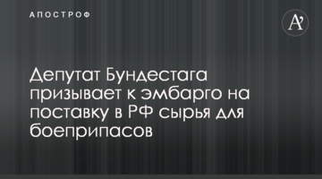 Депутат Бундестага призывает к эмбарго на поставку в РФ сырья для боеприпасов