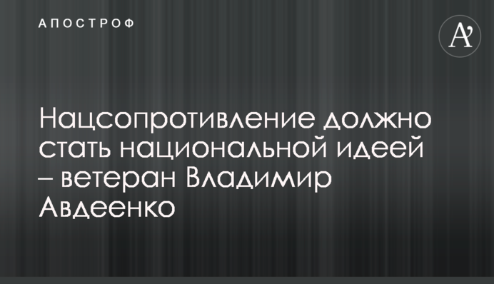 Нацсопротивление должно стать национальной идеей – ветеран Владимир Авдеенко