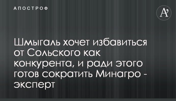 Шмыгаль хочет избавиться от Сольского как конкурента, и ради этого готов сократить Минагро - эксперт