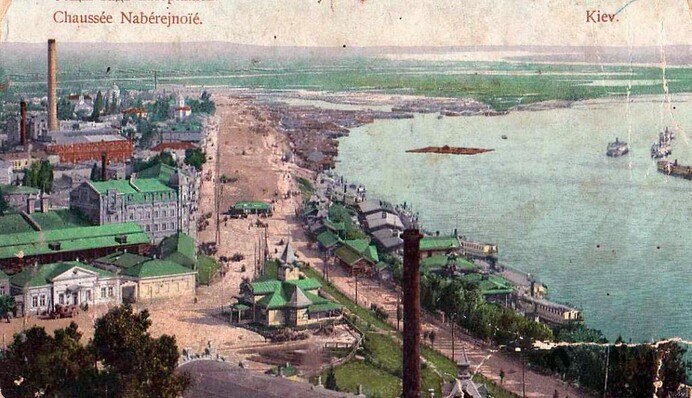 Все утопало в зелени: как выглядела Почтовая площадь в Киеве в 1900-тых годах