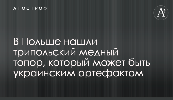 В Польше нашли трипольский медный топор, который может быть украинским артефактом