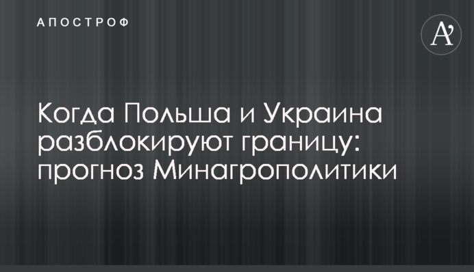 Коли Польща і Україна розблокують кордон: прогноз Мінагрополітики