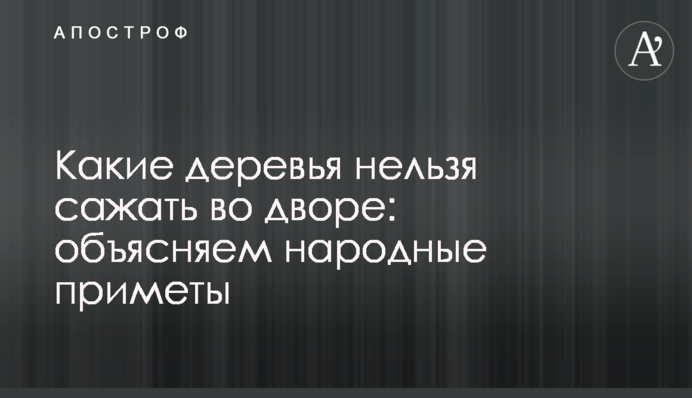 Какие деревья нельзя сажать во дворе: объясняем народные приметы