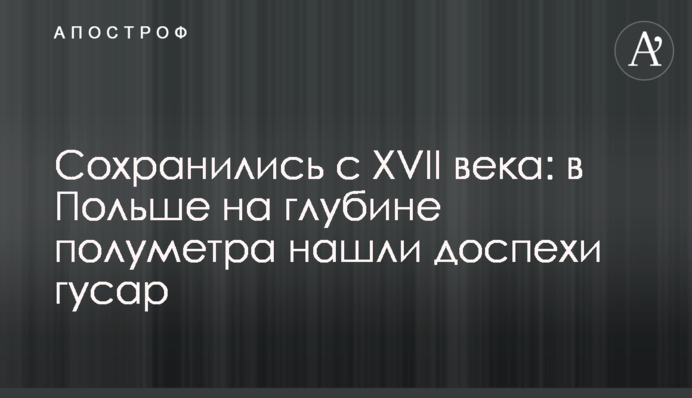Сохранились с XVII века: в Польше на глубине полуметра нашли доспехи гусар