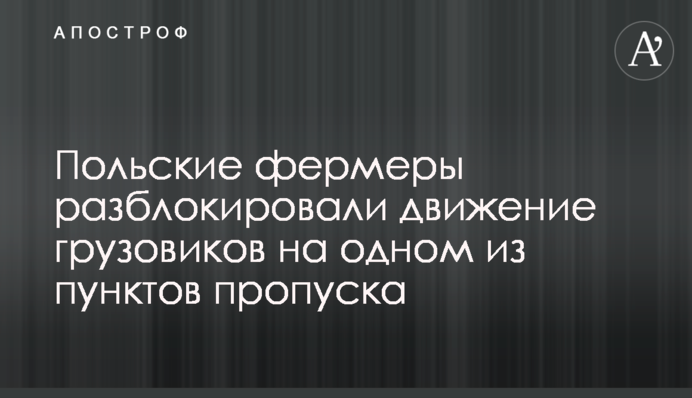 Польські фермери розблокували рух вантажівок на одному з пунктів пропуску
