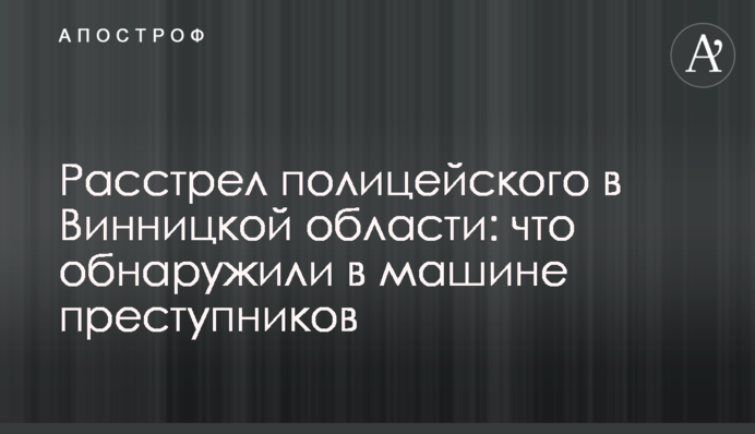 Розстріл поліцейського на Вінниччині: що виявили в автівці злочинців