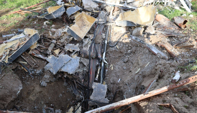 Удар по телебашне в Харькове: полиция показала ужасающие фото с места атаки