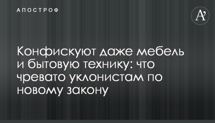 Конфіскують навіть меблі і побутову техніку: що загрожує ухилянтам за новим законом