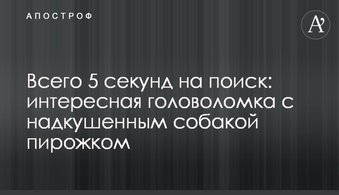 Всего 5 секунд на поиск: интересная головоломка с надкушенным собакой пирожком