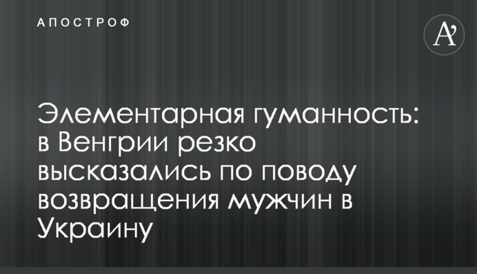 Элементарная гуманность: в Венгрии резко высказались по поводу возвращения мужчин в Украину